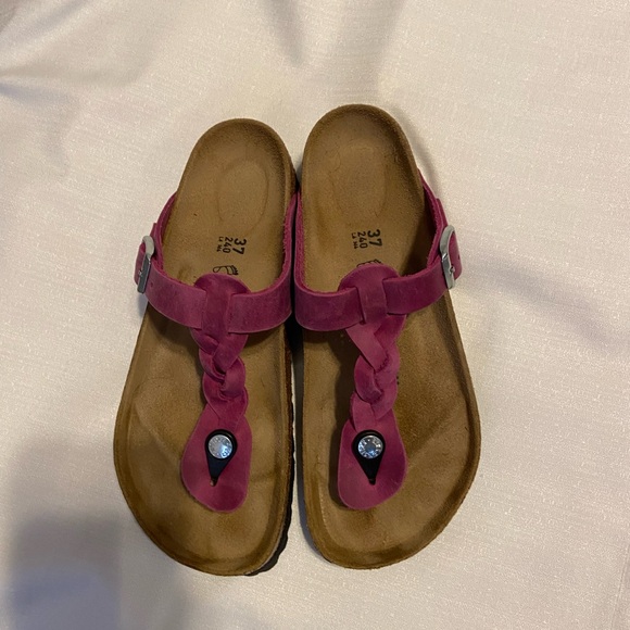 Women's Birkenstock Braided Sandals - Pink - Picture 2 of 5